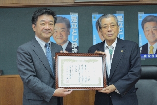 来夏の参院選 足立敏之氏を岐建協が推薦 来夏の参院選 足立敏之氏を岐建協が推薦