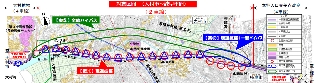 約4`におけるルートの複数案 約4`におけるルートの複数案