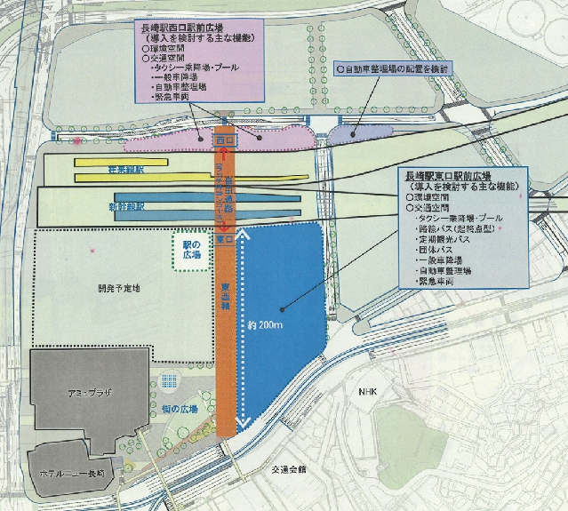 東西駅前交通広場等のレイアウト案 東西駅前交通広場等のレイアウト案